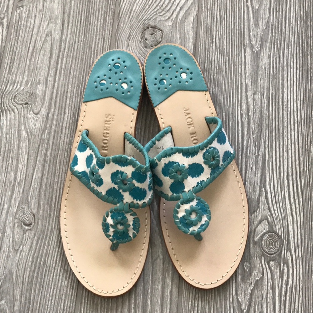 Blue & White Canvas Jack Rodgers Sandals Size 9